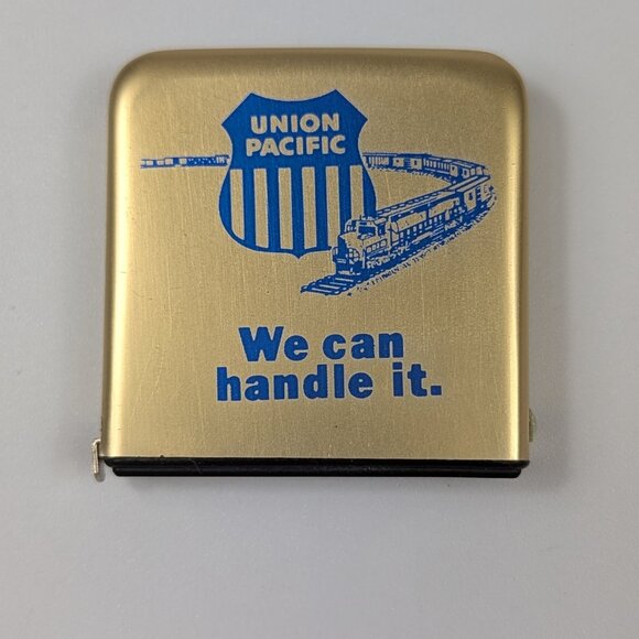 Vintage Union Pacific Railroad We Can Handle It 6' Advertising Tape Measure Rare - Picture 1 of 8